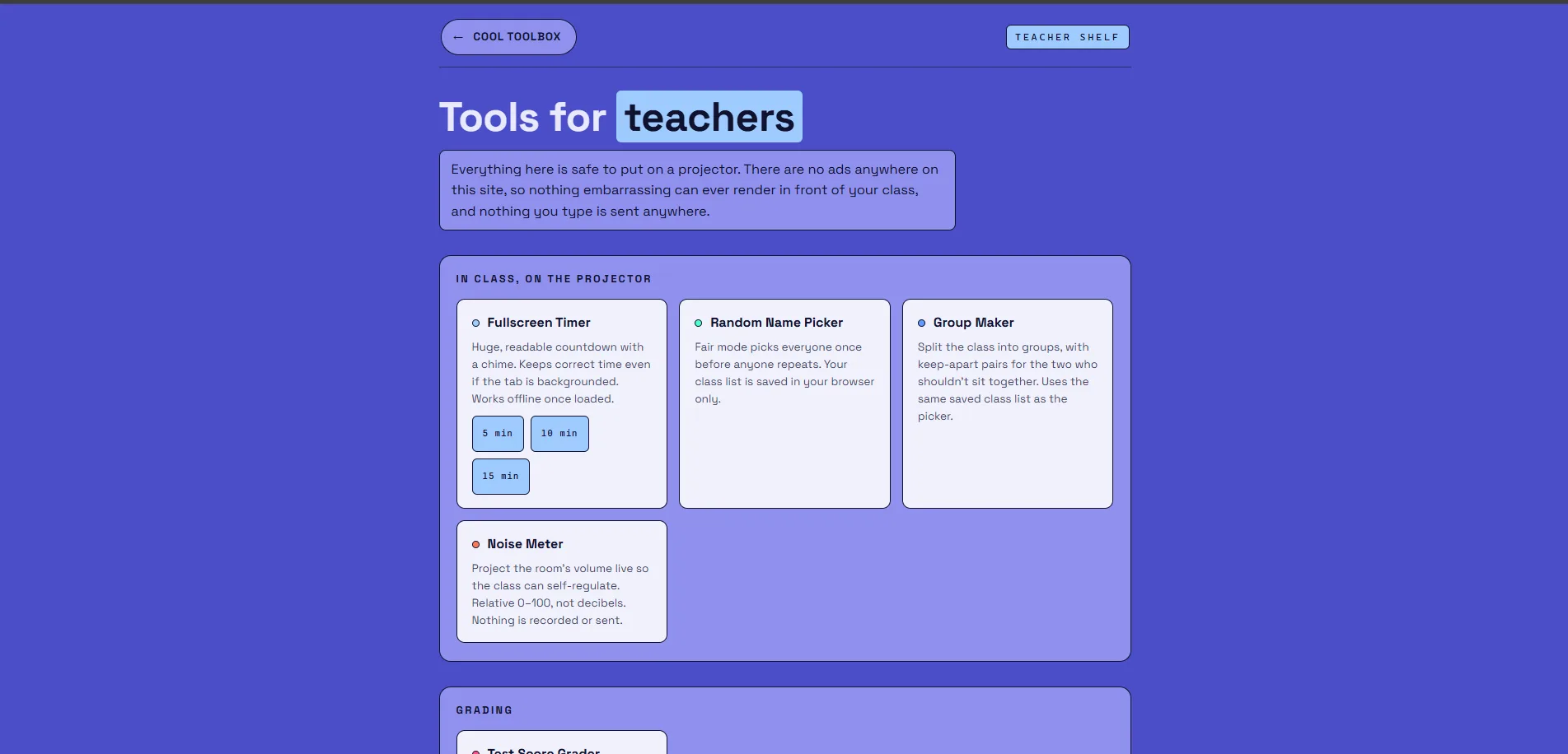 The teacher shelf, tools safe for a projector.