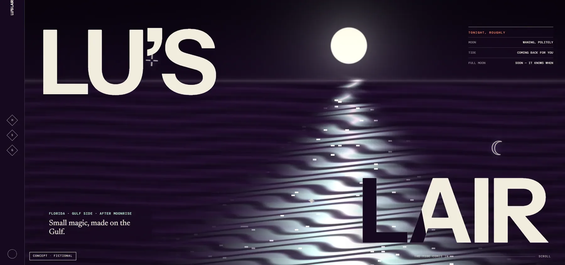 LOW TIDE, the original hero, before the water rises over the title.