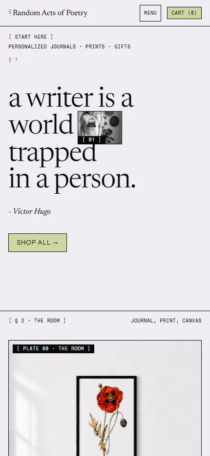The home page on a phone.